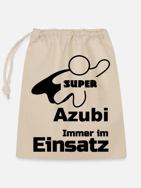 Super Azubi Geschenk - Verschließbarer Geschenkbeutel aus Baumwolle (25x30cm) - Natur