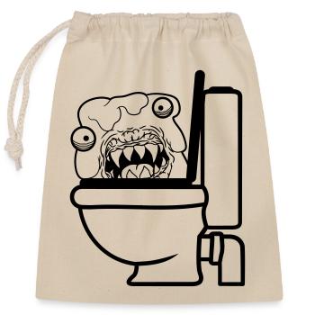 toilet toilet shit shit wc dangerous baz - Closable cotton gift bag (25x30cm) - nature - Front