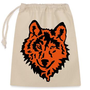 wolf raubtier natur - Verschließbarer Geschenkbeutel aus Baumwolle (25x30cm) - Natur - Vorne