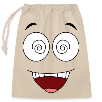 Visage fou - Sac cadeau en coton avec cordon (25 x 30 cm) - nature - Devant