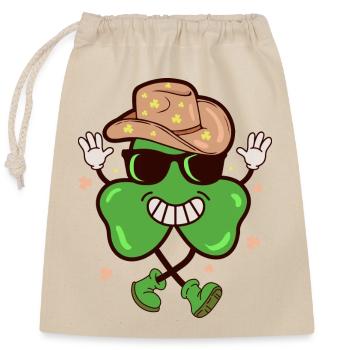 Ein glücklicher Cowboy Retro St Patty s Day - Verschließbarer Geschenkbeutel aus Baumwolle (25x30cm) - Natur - Vorne