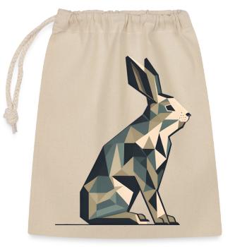Origami Rabbit - Closable cotton gift bag (25x30cm) - nature - Front