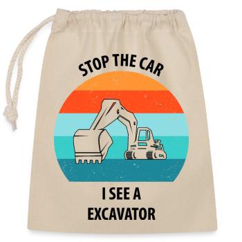 Excavatrice Conducteur d’excavatrice Camion d’excavatrice - Sac cadeau en coton avec cordon (25 x 30 cm) - nature - Devant