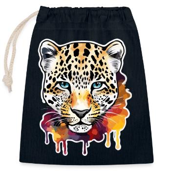 Leopard / Cheetah / Animal / Animal Print / Pattern - Closable cotton gift bag (25x30cm) - navy - Front