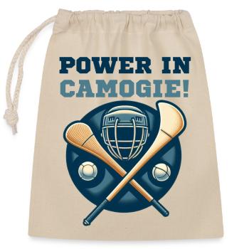 Macht in Camogie! - Verschließbarer Geschenkbeutel aus Baumwolle (25x30cm) - Natur - Vorne