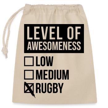 rugby - Sac cadeau en coton avec cordon (25 x 30 cm) - nature - Devant