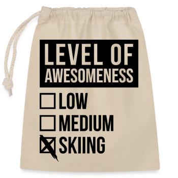 Ski - Sac cadeau en coton avec cordon (25 x 30 cm) - nature - Devant