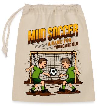 Matschfußball - Verschließbarer Geschenkbeutel aus Baumwolle (25x30cm) - Natur - Vorne