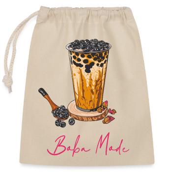 Bubble Tea // Illustration - Closable cotton gift bag (25x30cm) - nature - Front