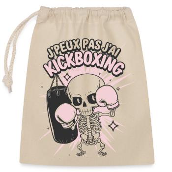 Je peux pas j'ai Kickboxing - Sac cadeau en coton avec cordon (25 x 30 cm) - nature - Devant