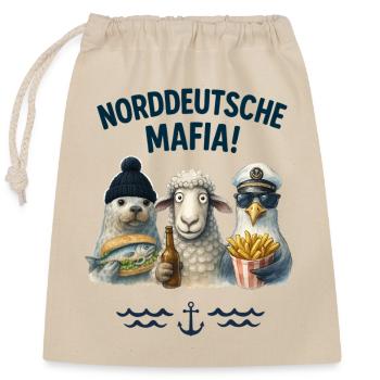 Norddeutsche Mafia - Verschließbarer Geschenkbeutel aus Baumwolle (25x30cm) - Natur - Vorne