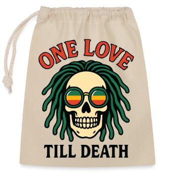 One Love Till Death – Reggae Spirit - Closable cotton gift bag (25x30cm) - nature - Front
