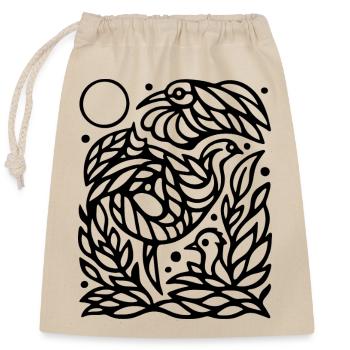 Oiseaux volants minimalistes Liberté Line Art Design - Sac cadeau en coton avec cordon (25 x 30 cm) - nature - Devant