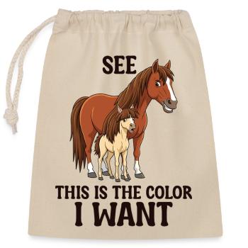 Humour Cheval Cavalier Équitation - Sac cadeau en coton avec cordon (25 x 30 cm) - nature - Devant