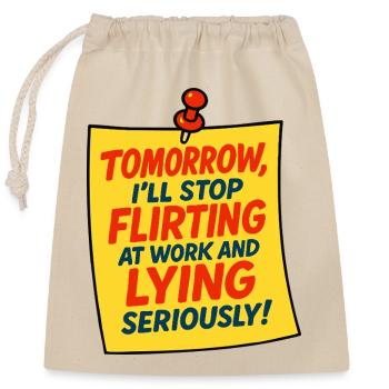 Chemise de conception de citation d’humour de bureau drôle - Sac cadeau en coton avec cordon (25 x 30 cm) - nature - Devant