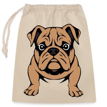 Bulldogge Hunde T-shirt Hundeshirt Geschenk  - Verschließbarer Geschenkbeutel aus Baumwolle (25x30cm) - Natur - Vorne