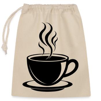 Kaffeetasse - Verschließbarer Geschenkbeutel aus Baumwolle (25x30cm) - Natur - Vorne