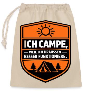Perfekter Camper - Verschließbarer Geschenkbeutel aus Baumwolle (25x30cm) - Natur - Vorne