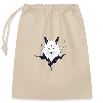Snow fox - Closable cotton gift bag (25x30cm) - nature - Front