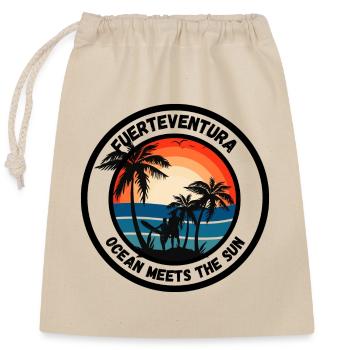 Fuerteventura - Ocean meets the Sun - Closable cotton gift bag (25x30cm) - nature - Front