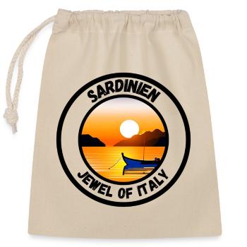 Sardinien - Jewel of Italy - Verschließbarer Geschenkbeutel aus Baumwolle (25x30cm) - Natur - Vorne