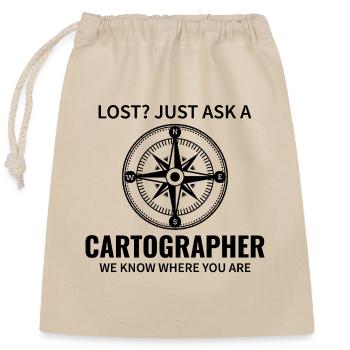 Cartographer Compass Map Navigation GIS - Closable cotton gift bag (25x30cm) - nature - Front