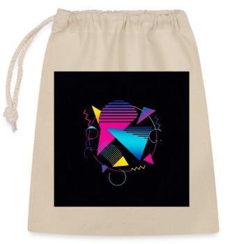 80s Vibes - Retro Revival - Closable cotton gift bag (25x30cm) - nature - Front