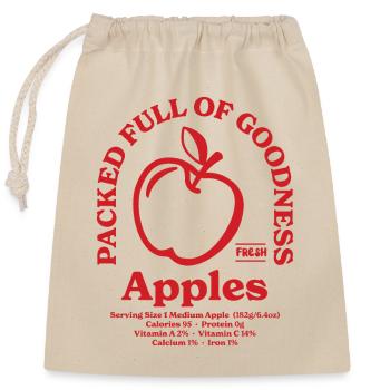 Äpfel Nährwert Rot - Verschließbarer Geschenkbeutel aus Baumwolle (25x30cm) - Natur - Vorne