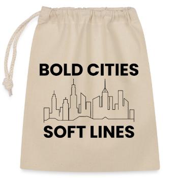 Bold Cities Soft Lines GIS Stadtplanung - Verschließbarer Geschenkbeutel aus Baumwolle (25x30cm) - Natur - Vorne