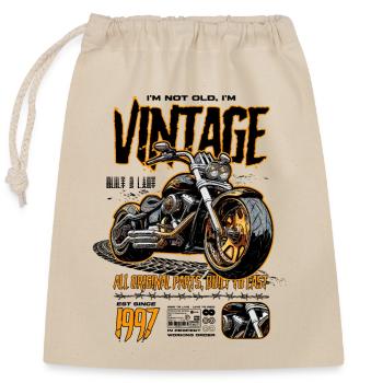 Motorrad Geburtstag Jahrgang 1997 - Verschließbarer Geschenkbeutel aus Baumwolle (25x30cm) - Natur - Vorne