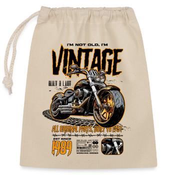 Motorcycle Bikers Motorbike Birthday Born In 1989 - Closable cotton gift bag (25x30cm) - nature - Front