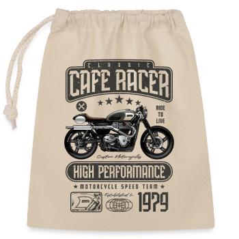 Cafe Racer Moto Anniversaire Motard Né en 1979 - Sac cadeau en coton avec cordon (25 x 30 cm) - nature - Devant