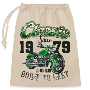 Moto Motard Moto Anniversaire Né En 1979 - Sac cadeau en coton avec cordon (25 x 30 cm) - nature - Devant