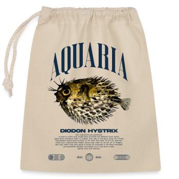 Porcupine Puffer Fish Keeper Modern Streetwear - Closable cotton gift bag (25x30cm) - nature - Front