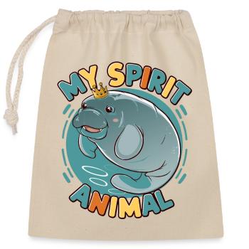 Dugong mein Spirit Animal ich liebe Manatees - Verschließbarer Geschenkbeutel aus Baumwolle (25x30cm) - Natur - Vorne