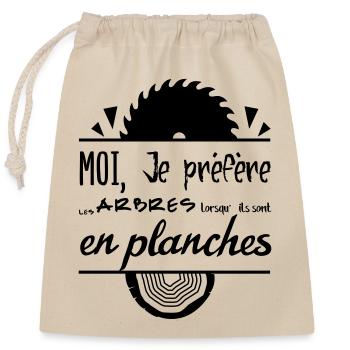 The trees are better in boards! - Closable cotton gift bag (25x30cm) - nature - Front
