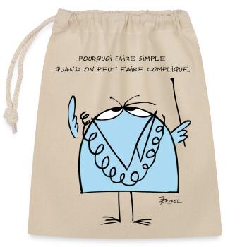 Professor Shadoko and its motto - Closable cotton gift bag (25x30cm) - nature - Front