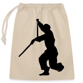 Sanchaku 3 piece nunchaku kung fu - Closable cotton gift bag (25x30cm) - nature - Front