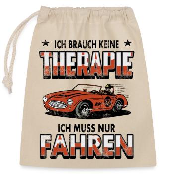 Therapie Autofahren - Verschließbarer Geschenkbeutel aus Baumwolle (25x30cm) - Natur - Vorne