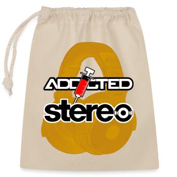 Addicted Stereo V2 - Verschließbarer Geschenkbeutel aus Baumwolle (25x30cm) - Natur - Vorne
