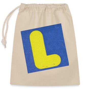 Retro Letter L - Closable cotton gift bag (25x30cm) - nature - Front