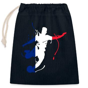 Football France World Cup - Closable cotton gift bag (25x30cm) - navy - Front