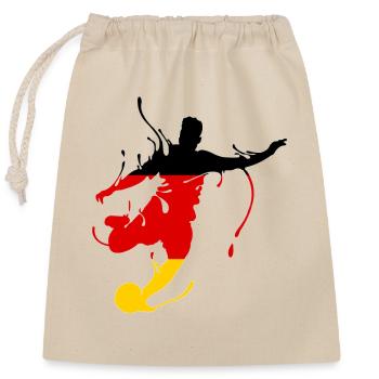 Fußball, WM, Fußballer, Deutschland, Germany, Fan, - Verschließbarer Geschenkbeutel aus Baumwolle (25x30cm) - Natur - Vorne