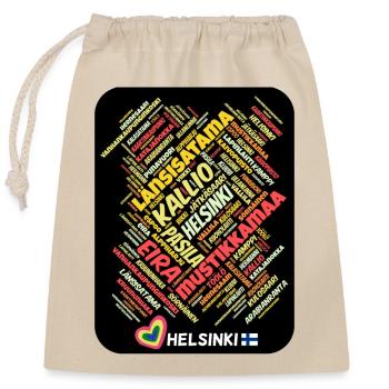 Helsinki - Closable cotton gift bag (25x30cm) - nature - Front
