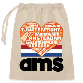 Amsterdam - Verschließbarer Geschenkbeutel aus Baumwolle (25x30cm) - Natur - Vorne