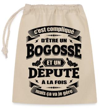 BOGOSSE ET DÉPUTÉ - Sac cadeau en coton avec cordon (25 x 30 cm) - nature - Devant