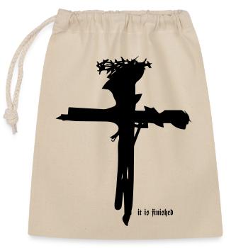 Jesus Cross - Closable cotton gift bag (25x30cm) - nature - Front