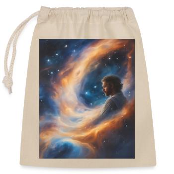God transcends in stardust - Closable cotton gift bag (25x30cm) - nature - Front