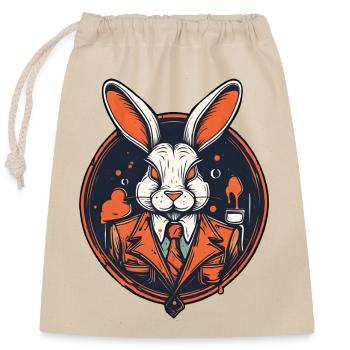 Lapin / Lapin / Animal / Animal de compagnie / Rongeur - Sac cadeau en coton avec cordon (25 x 30 cm) - nature - Devant