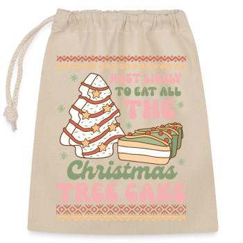 Hässlicher Weihnachtspullover - Verschließbarer Geschenkbeutel aus Baumwolle (25x30cm) - Natur - Vorne
